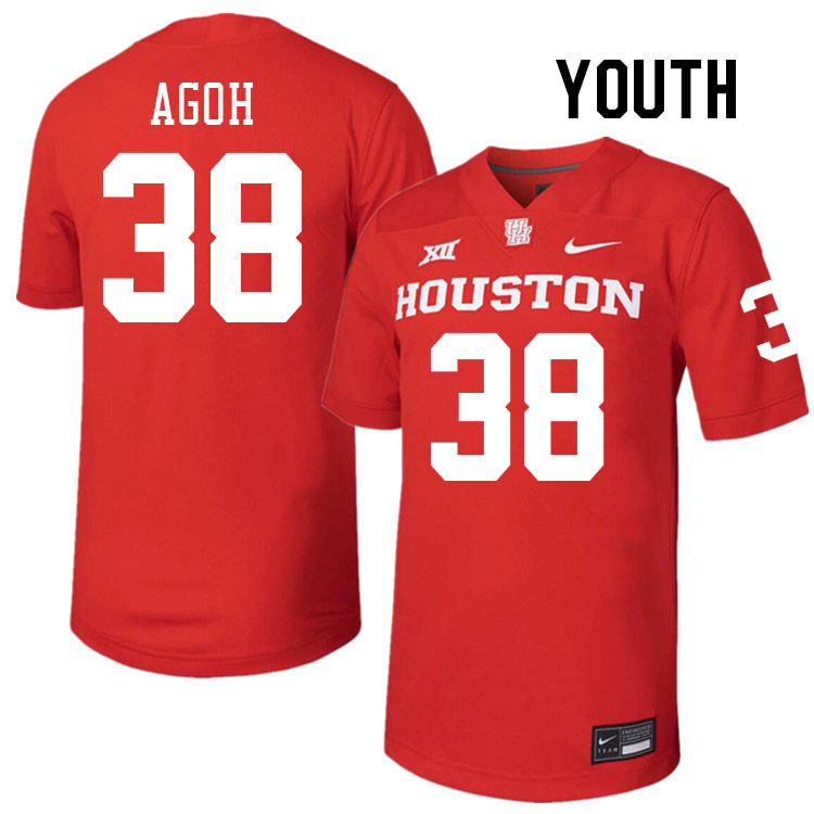 Youth #38 Ikenna Agoh Houston Cougars College Football Jerseys Stitched-Red